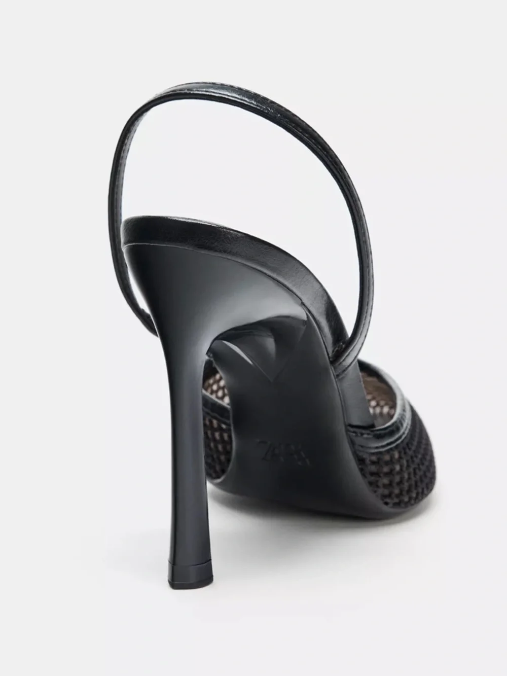 Zara Black Pointed Slingback Mesh Heel - NEW NEVER WORN - Size 8 - Picture 6 of 15